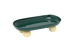 Present Time - Dienblad Double Funky Oval - Retro green & soft yellow