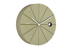 Karlsson - Wandklok Destacado Cuckoo - Olive green w. luxury green- Ø28cm