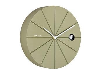 Karlsson - Wandklok Destacado Cuckoo - Olive green w. luxury green- Ø28cm