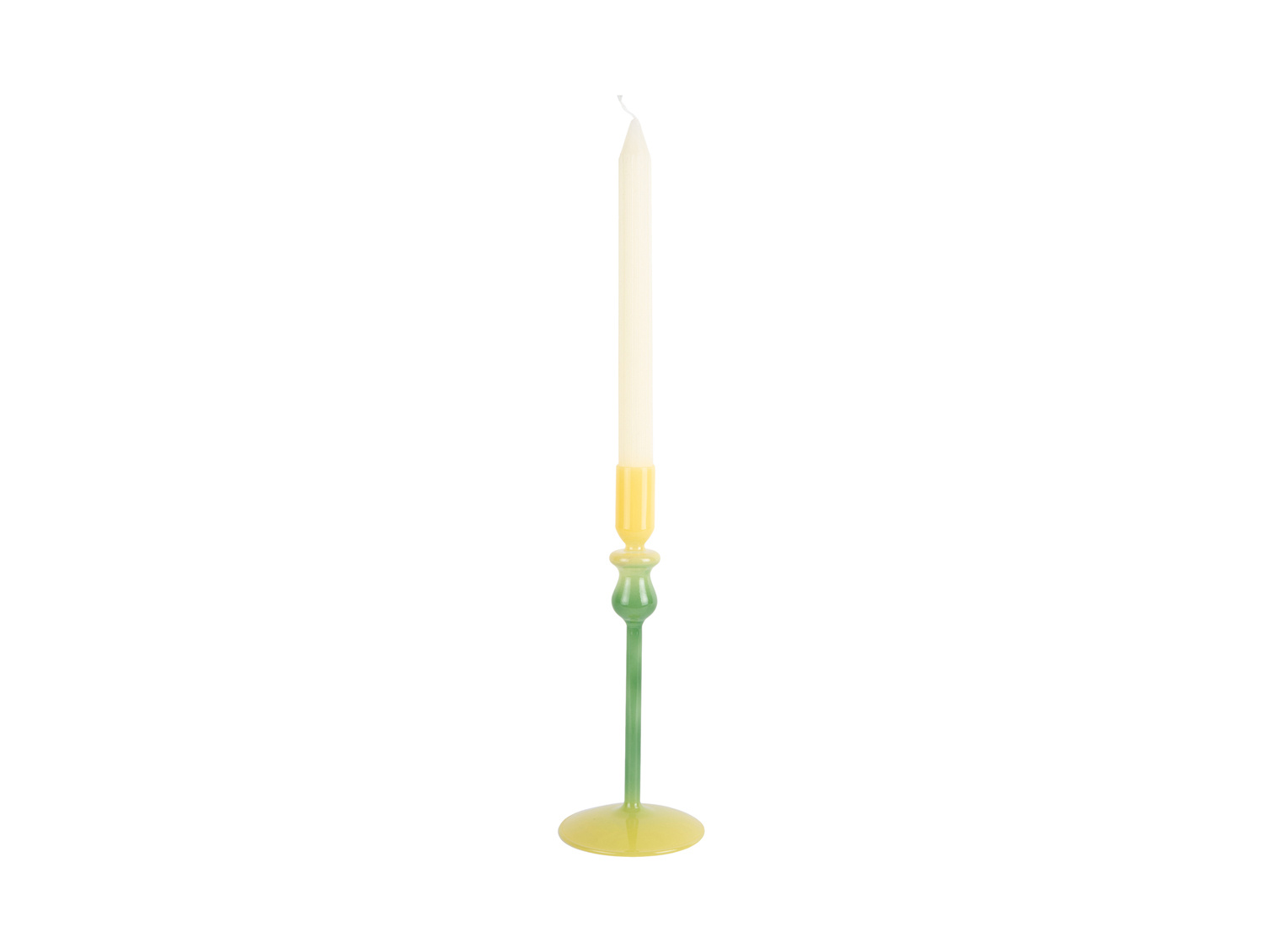 Present Time - Kandelaar Duo Colores Medium - Retro green & soft yellow