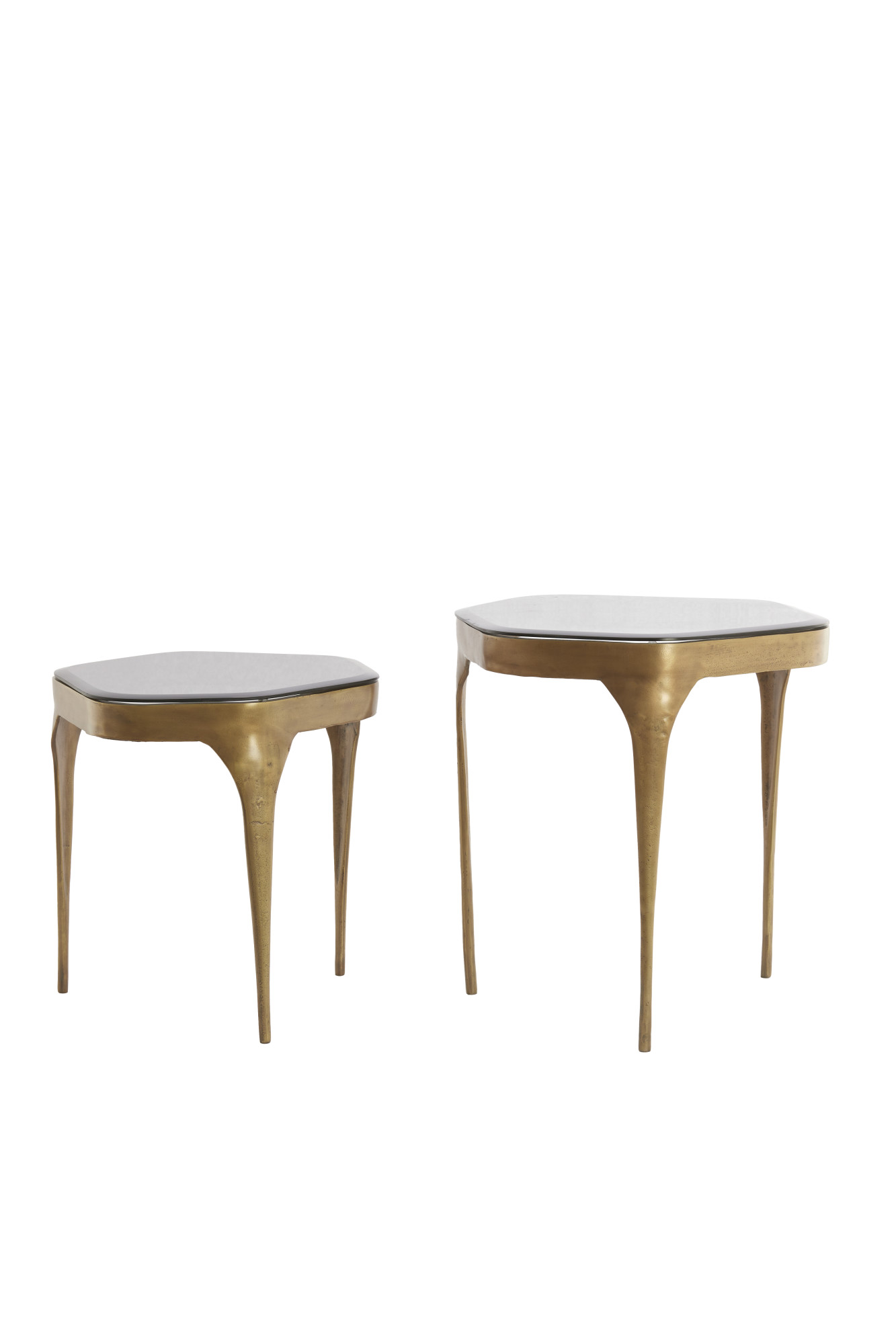 Light & Living - Bijzettafel AVI - 50x45.5x50 cm - Grijs - Set van 2