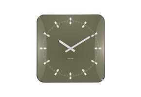 Karlsson - Wandklok Sucinto Dome Vierkant - Luxury green