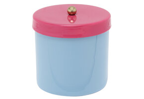 Present Time - Storage Jar Double Funky Small - Soft blue & bright pink