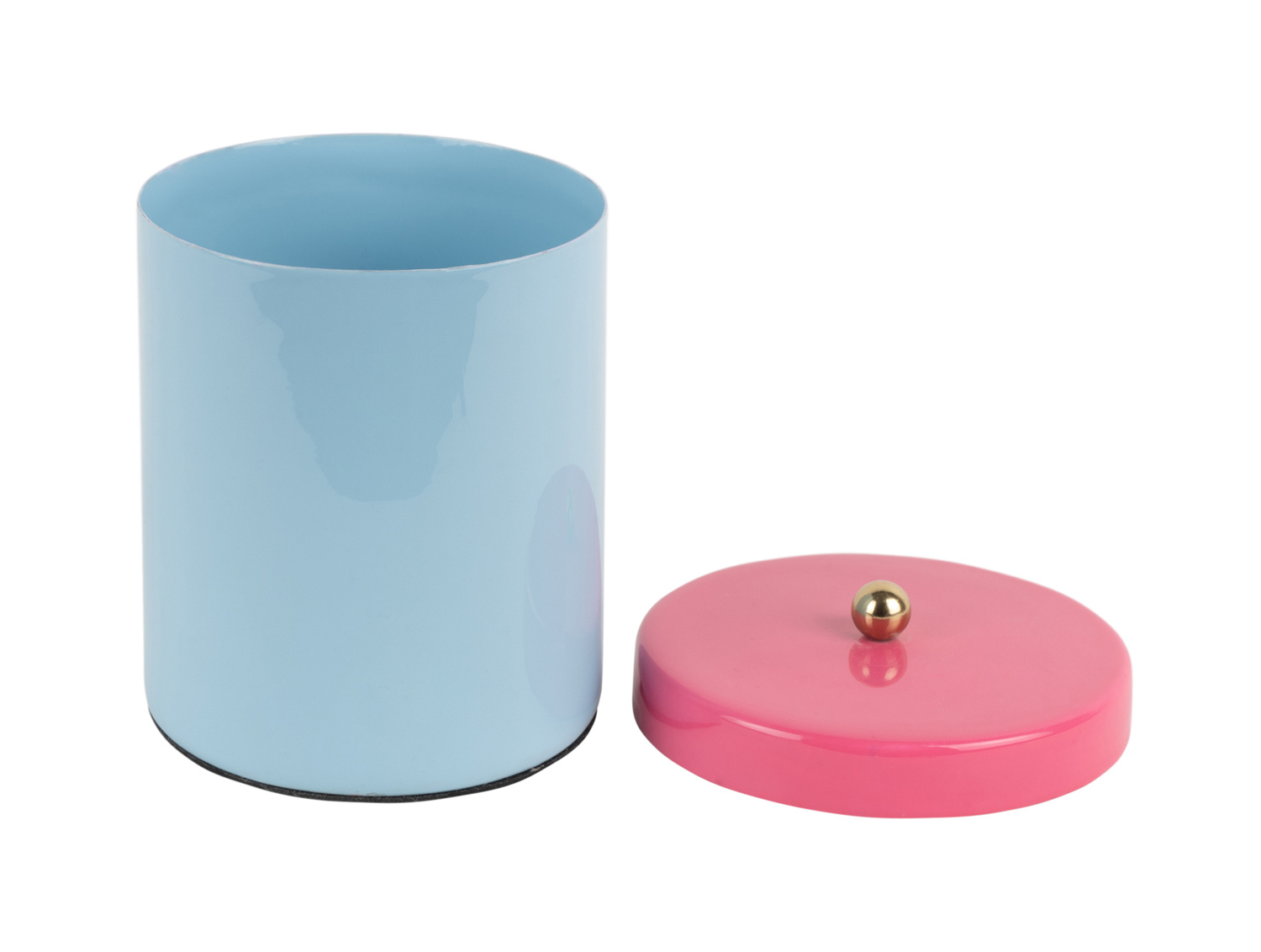 Present Time - Storage Jar Double Funky Small - Soft blue & bright pink