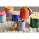 Present Time - Storage Jar Double Funky Small - Soft blue & bright pink