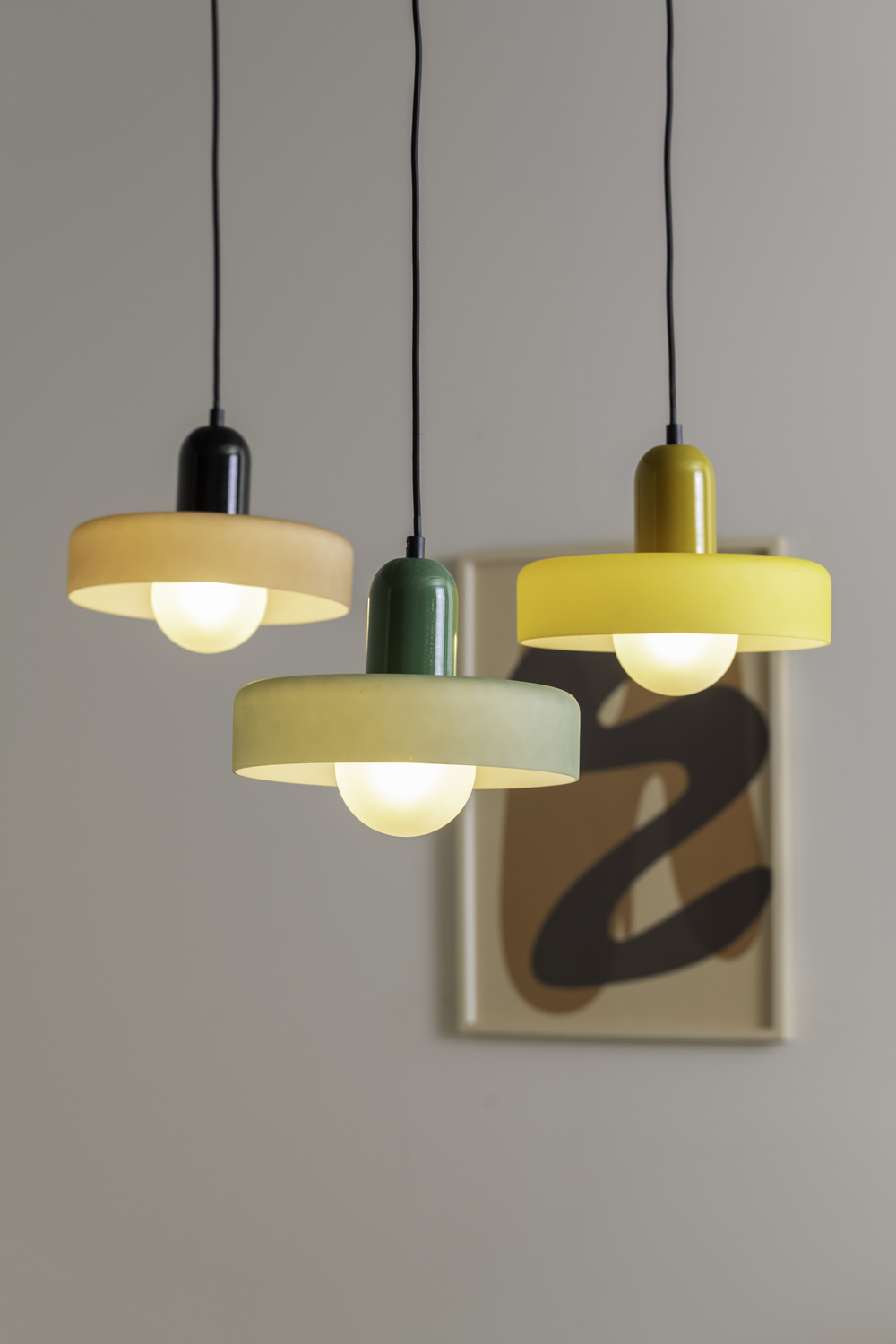 Leitmotiv - Hanglamp Opaco Grato - Ochre yellow & soft yellow