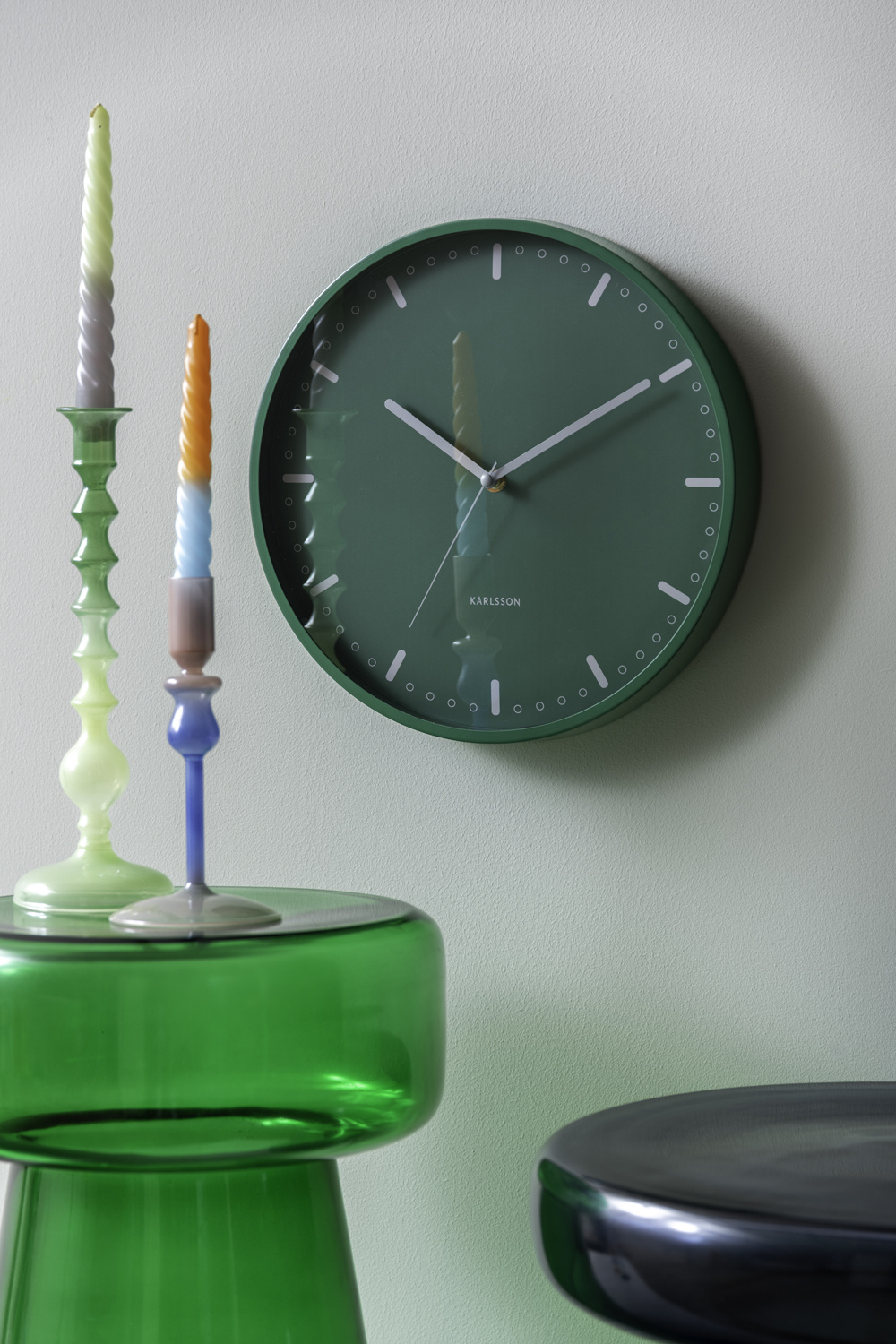 Karlsson - Wandklok Cool Retro - Retro green- Ø30cm