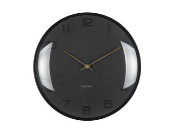 Karlsson - Wandklok Fuerte Dome - Zwart- Ø30,5cm