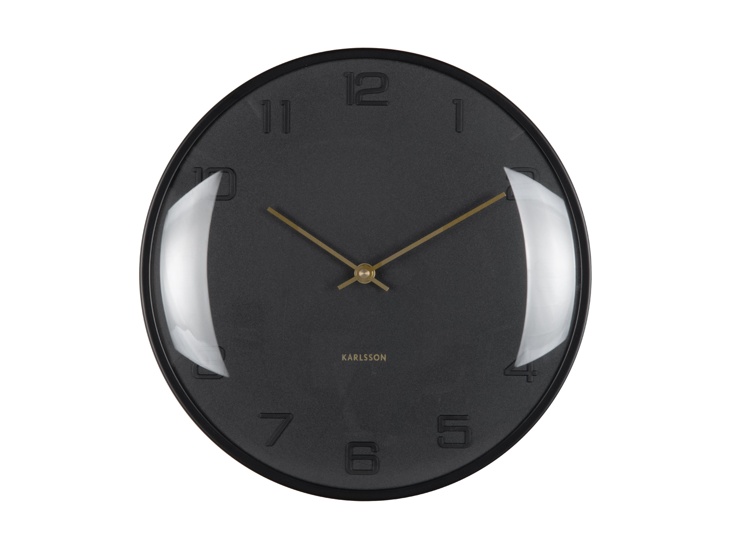 Karlsson - Wandklok Fuerte Dome - Zwart- Ø30,5cm