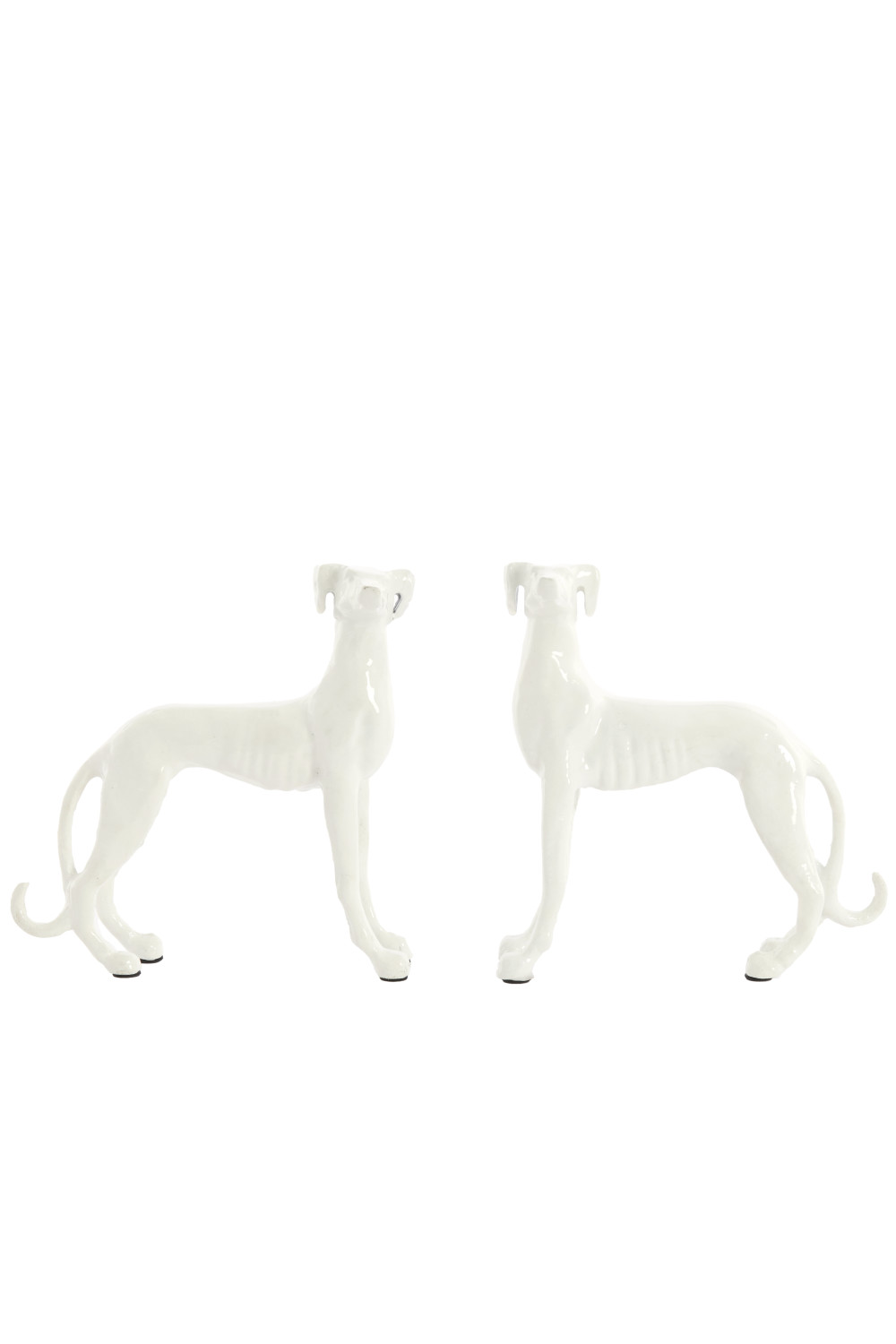 Light & Living - Ornament DOGS - 17x8x18 cm - Wit - Set van 2