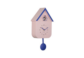 Karlsson - Wandklok Dupla Color Cuckoo - Soft pink & cobalt blue