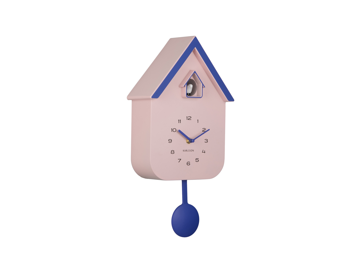 Karlsson - Wandklok Dupla Color Cuckoo - Soft pink & cobalt blue