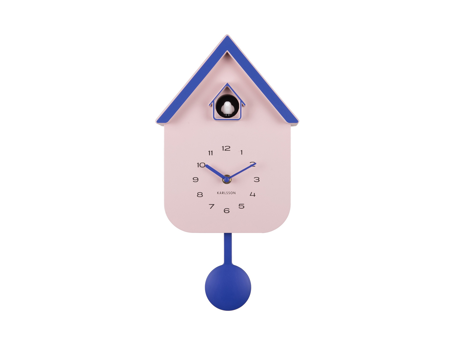 Karlsson - Wandklok Dupla Color Cuckoo - Soft pink & cobalt blue