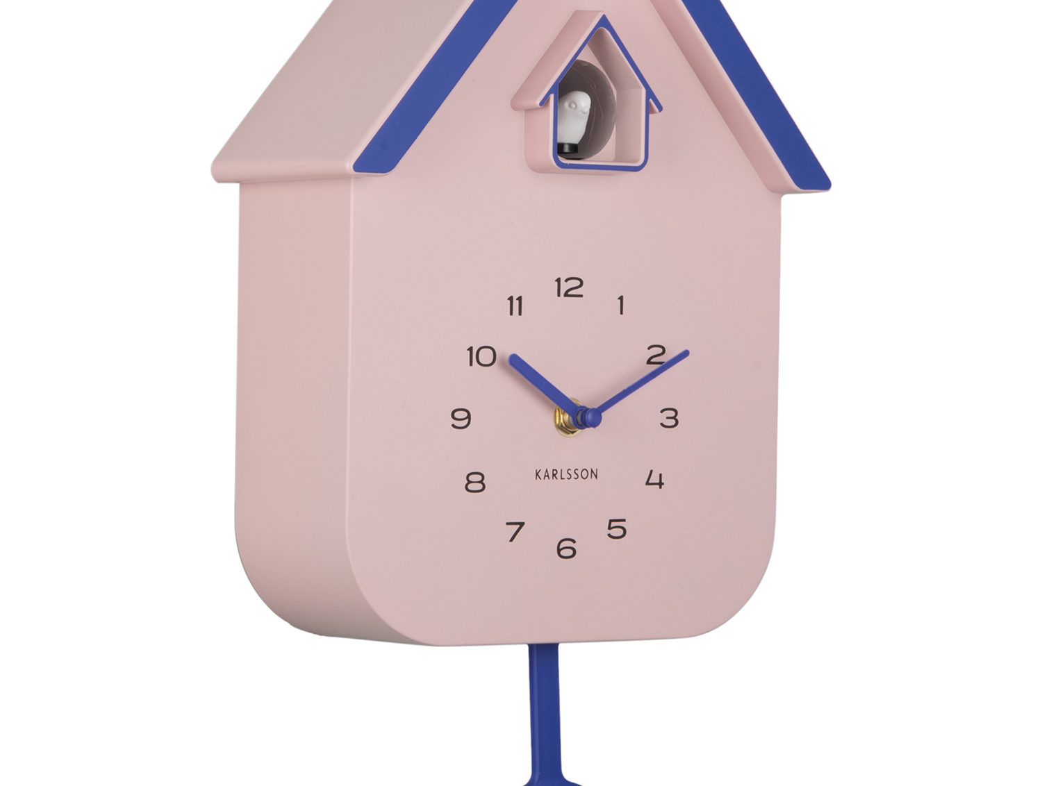 Karlsson - Wandklok Dupla Color Cuckoo - Soft pink & cobalt blue
