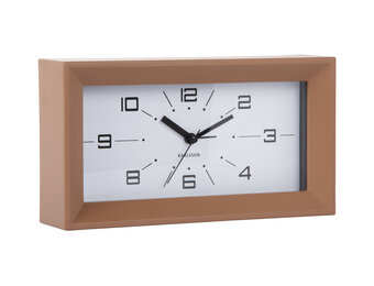 Karlsson - Wekker Lujo Rectangle - Mocha brown & black