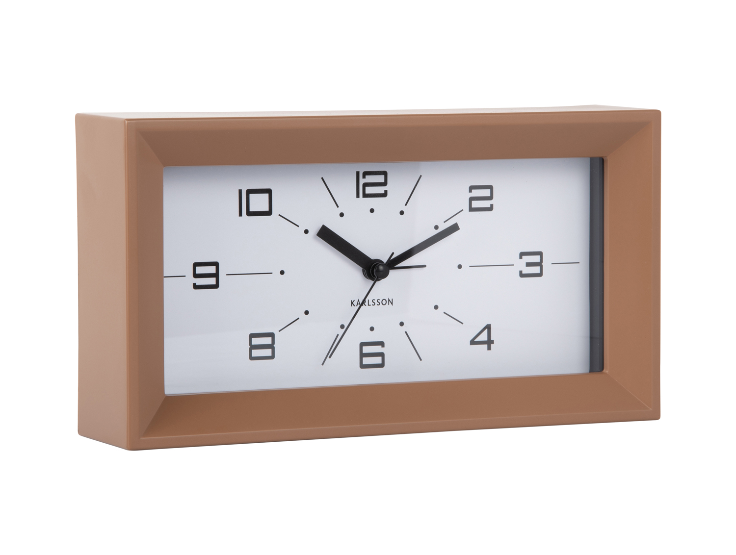 Karlsson - Wekker Lujo Rectangle - Mocha brown & black