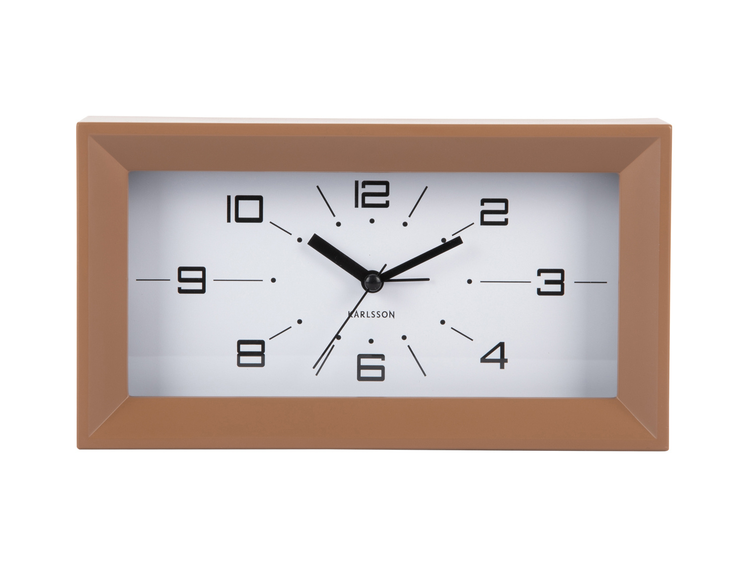 Karlsson - Wekker Lujo Rectangle - Mocha brown & black