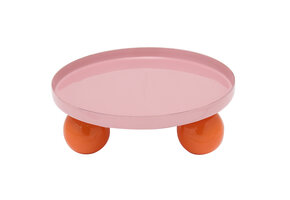 Present Time - Dienblad Double Funky Rond - Soft pink & bright orange