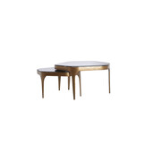 Light & Living - Salontafel AVI - 77x70x42 cm - Grijs - Set van 2