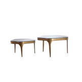 Light & Living - Salontafel AVI - 77x70x42 cm - Grijs - Set van 2