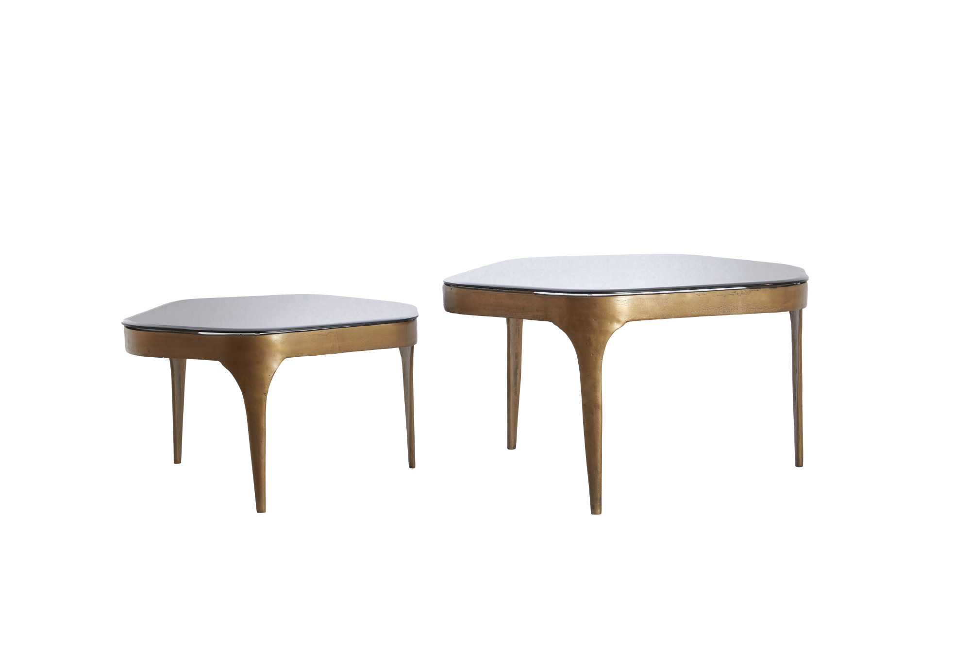 Light & Living - Salontafel AVI - 77x70x42 cm - Grijs - Set van 2