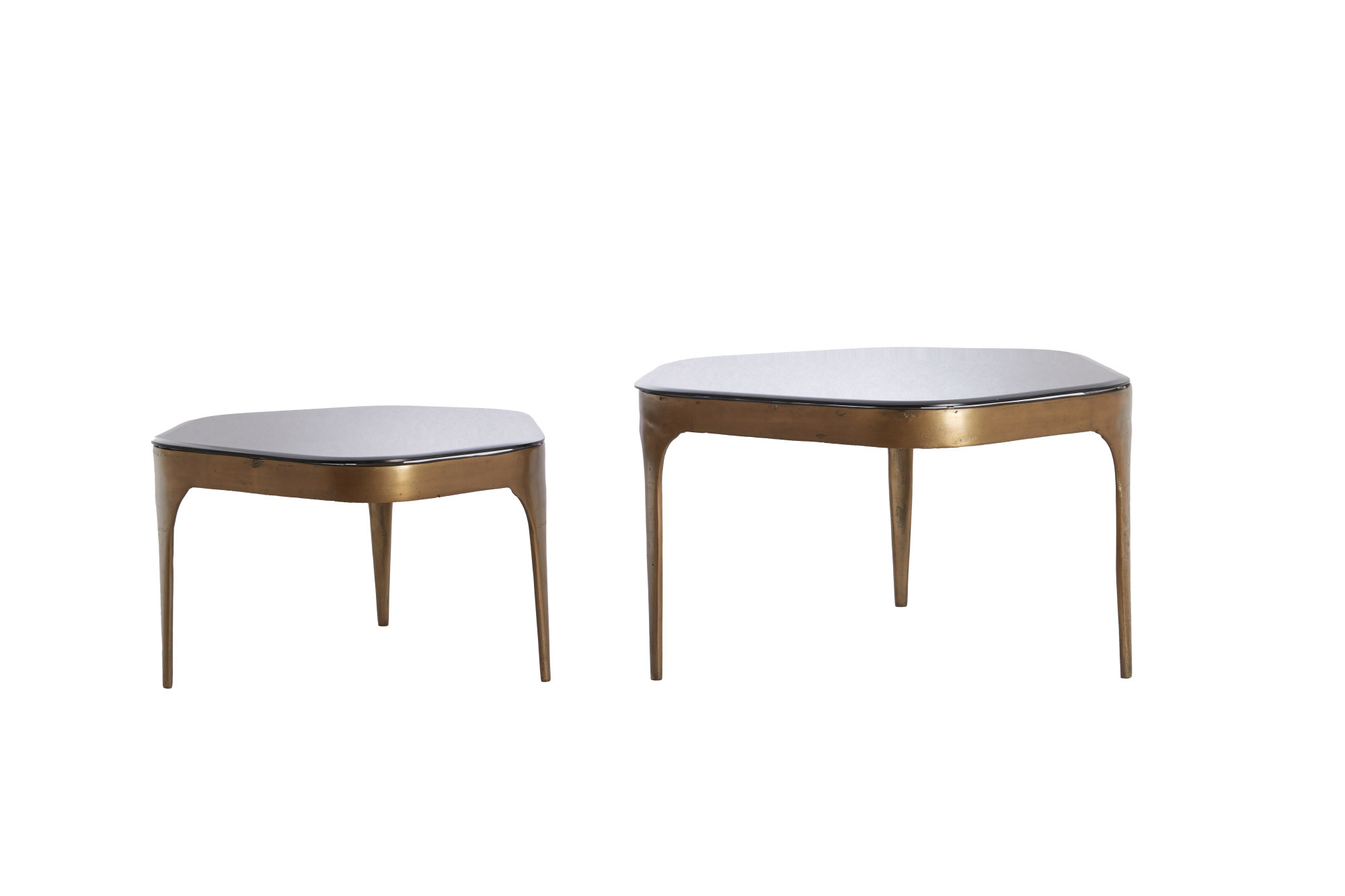 Light & Living - Salontafel AVI - 77x70x42 cm - Grijs - Set van 2