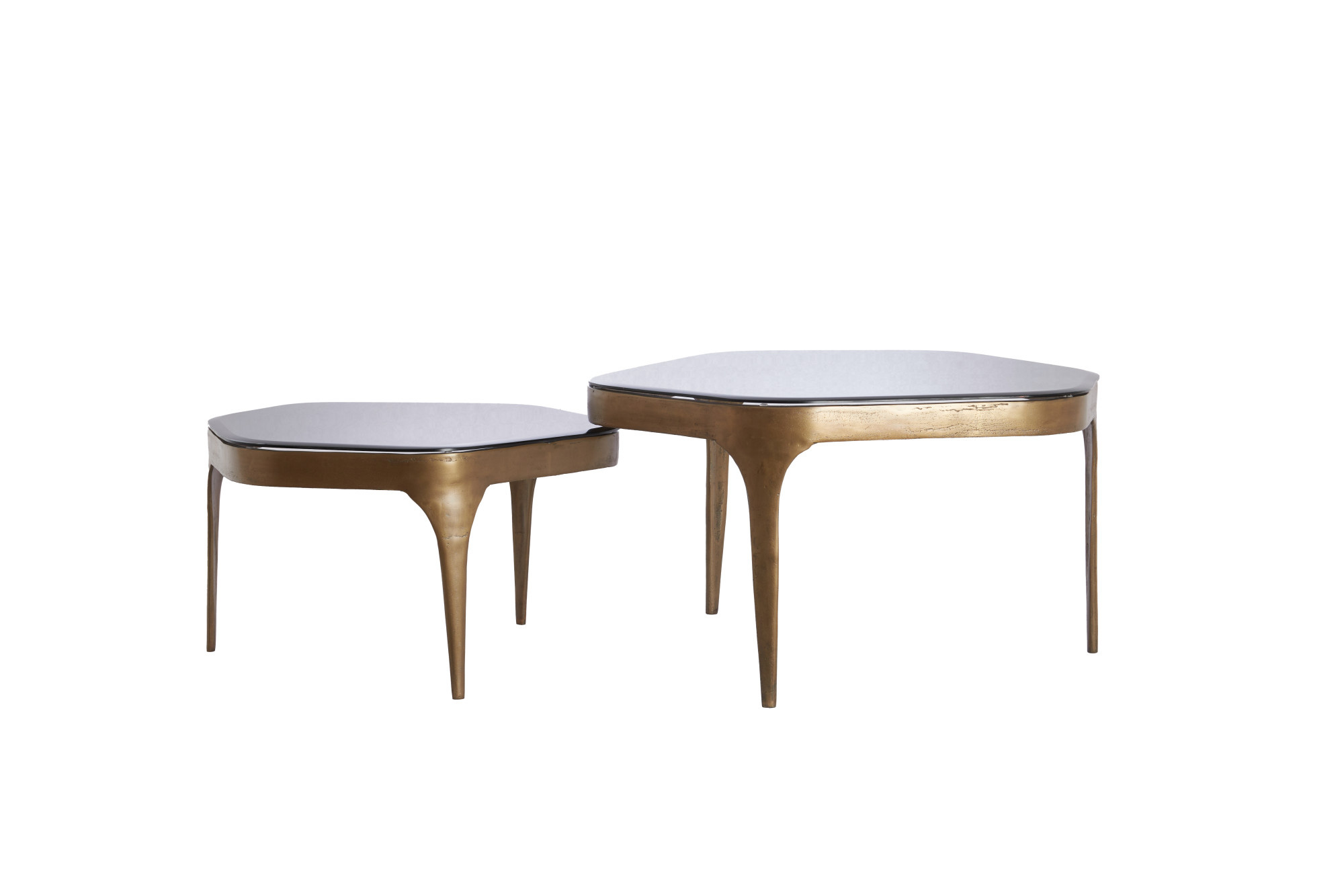 Light & Living - Salontafel AVI - 77x70x42 cm - Grijs - Set van 2