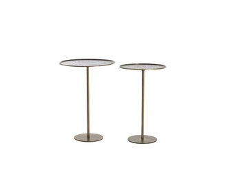 Light & Living - Bijzettafel LIA - Ø38x54 cm - Bruin - Set van 2