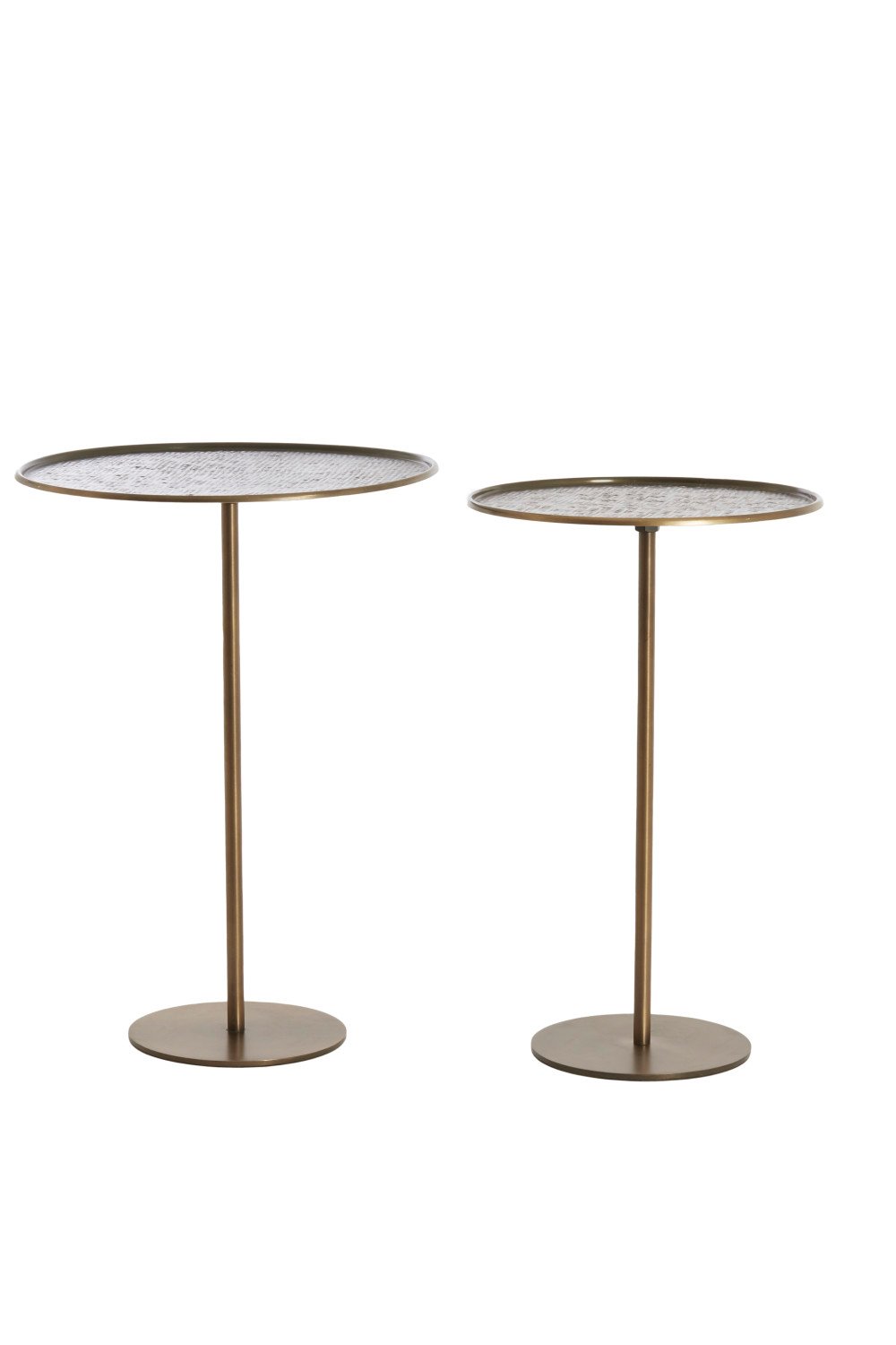 Light & Living - Bijzettafel LIA - Ø38x54 cm - Bruin - Set van 2