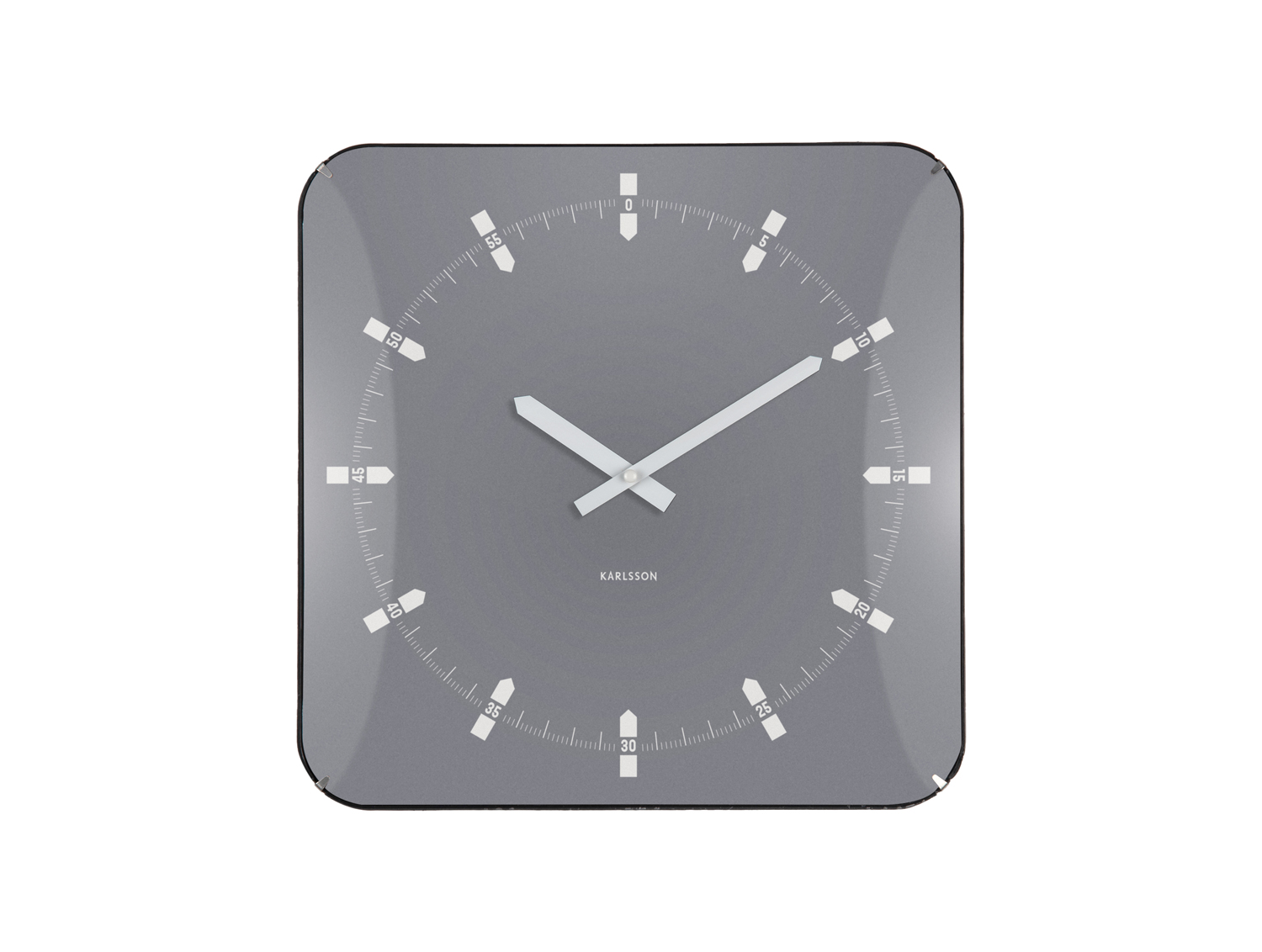Karlsson - Wandklok Sucinto Dome Vierkant - Cool grey