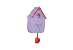 Karlsson - Wandklok Dupla Color Cuckoo - Soft purple & brilliant orange