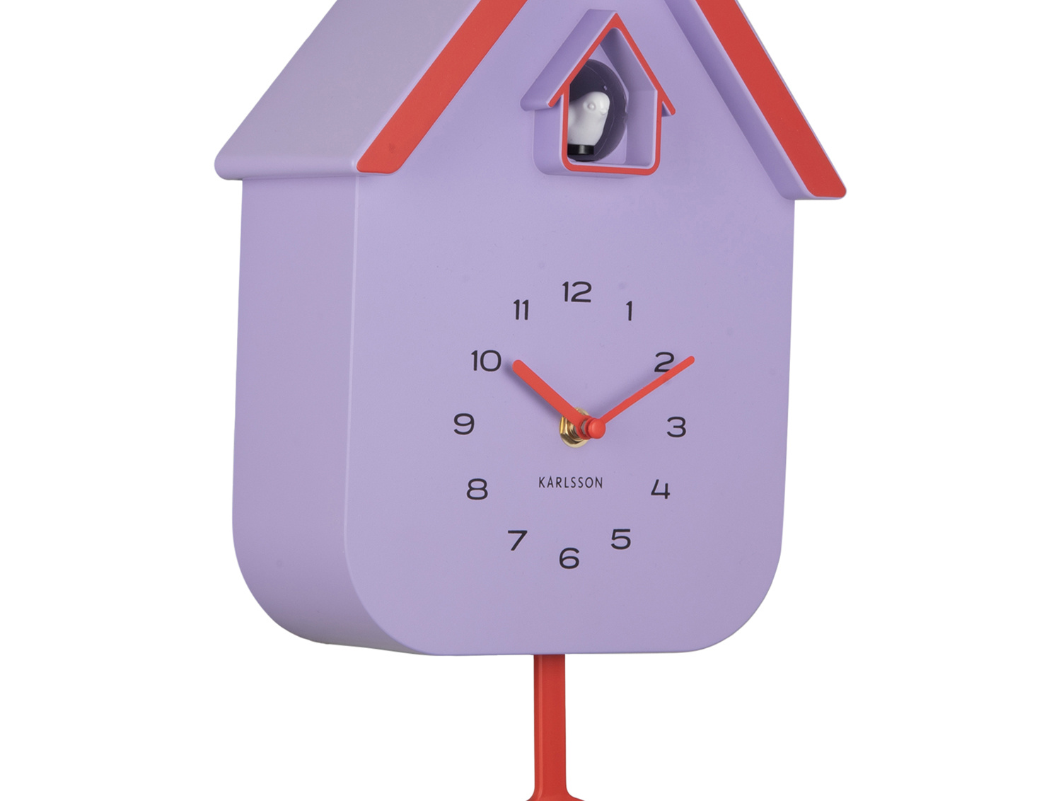Karlsson - Wandklok Dupla Color Cuckoo - Soft purple & brilliant orange