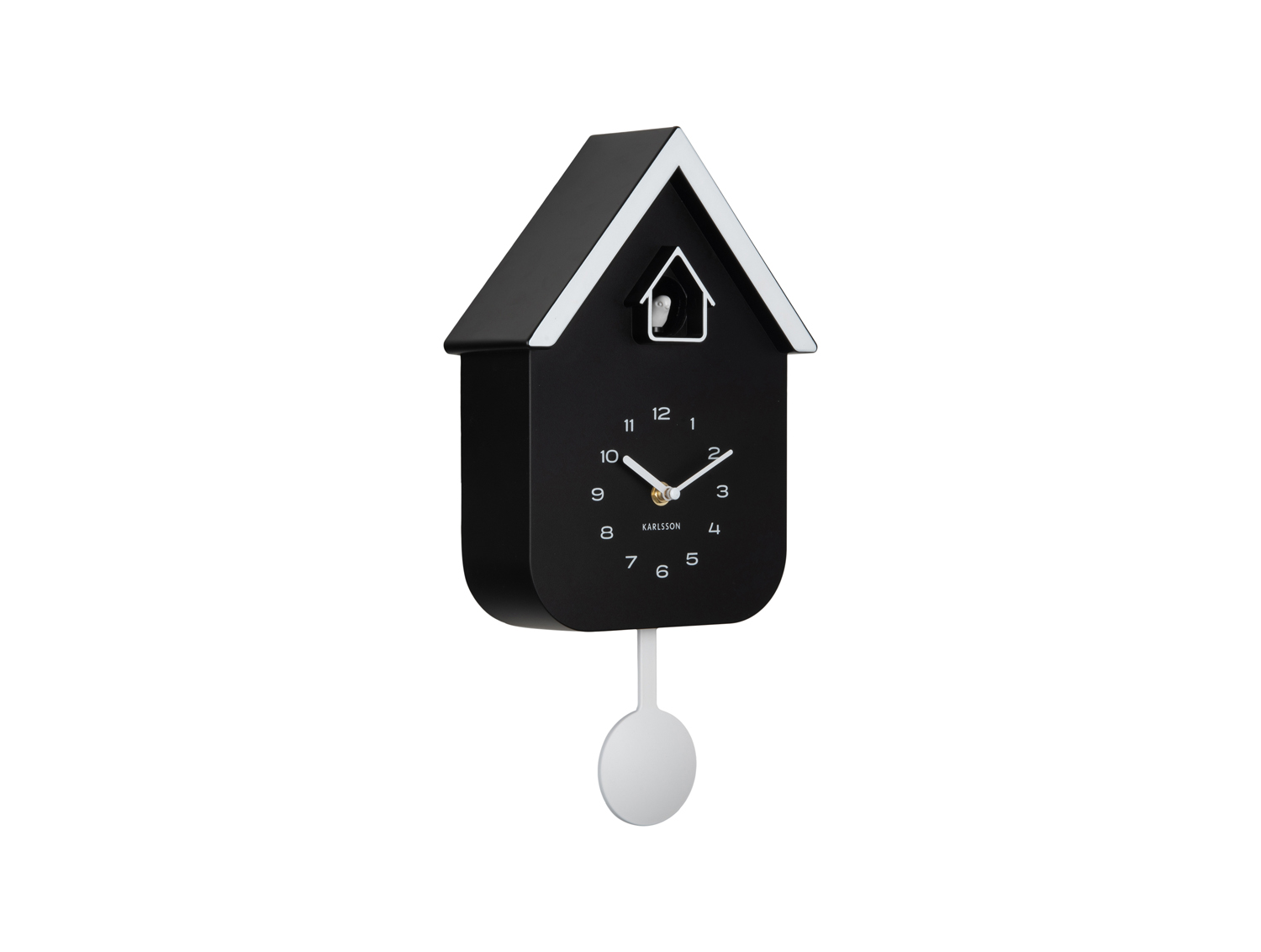 Karlsson - Wandklok Dupla Color Cuckoo - Zwart & Wit