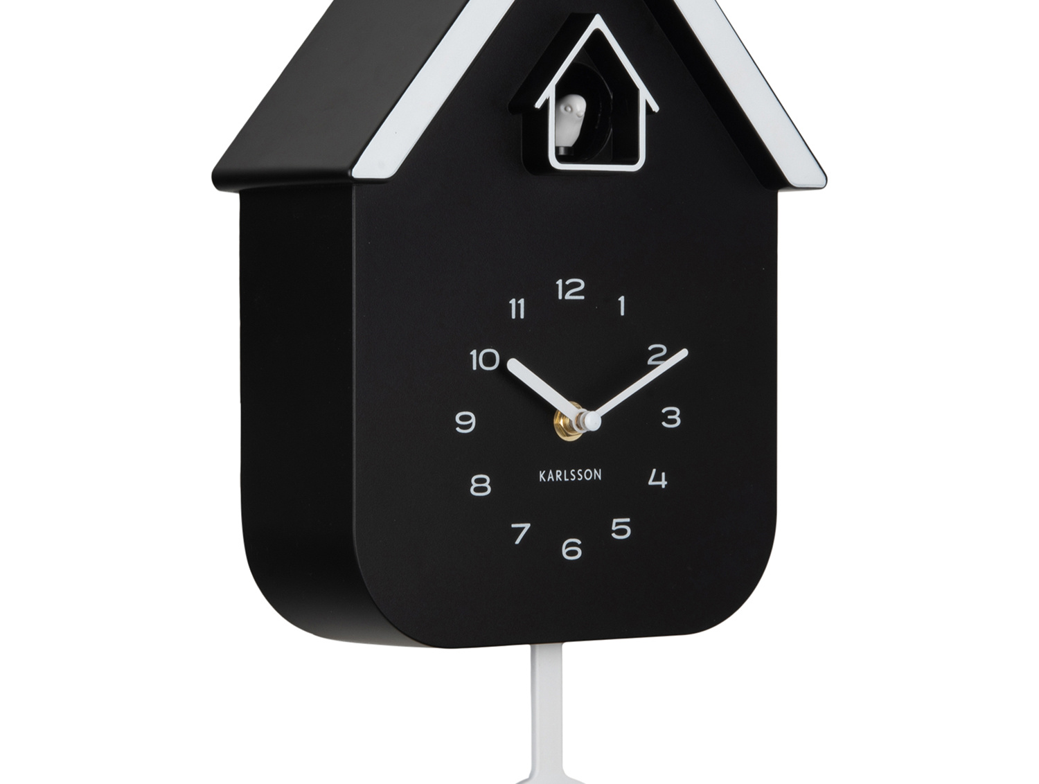 Karlsson - Wandklok Dupla Color Cuckoo - Zwart & Wit