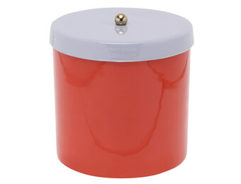 Present Time - Storage Jar Double Funky Retro - bright red w. soft purple