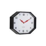 Karlsson - Wandklok Modern Factory Octagon - Black & bright red