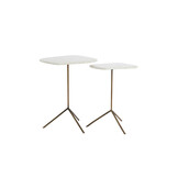 Light & Living - Bijzettafel GIA - Ø37.5x54 cm - Wit - Set van 2