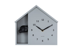 Karlsson - Wandklok Peeking Doggy - Muisgrijs- Ø24,9cm