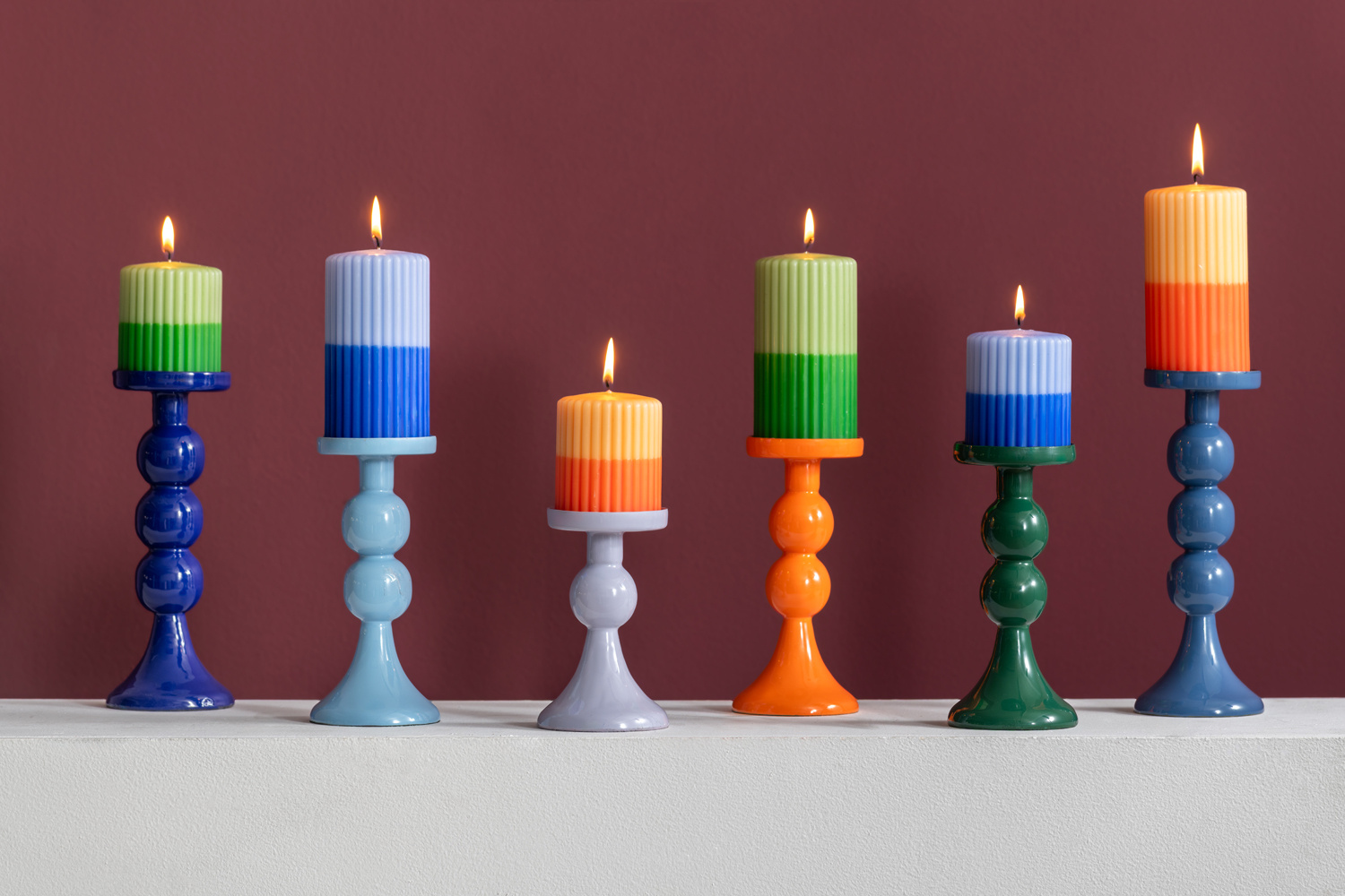 Present Time - Kandelaar Funky Large - Cobalt blue