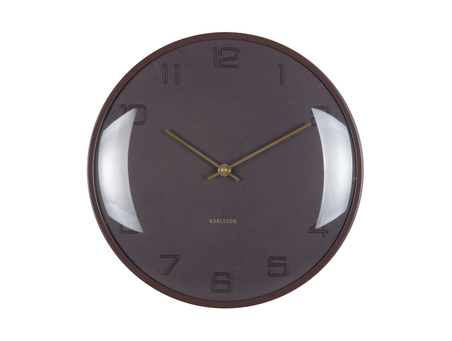 Karlsson - Wandklok Fuerte Dome - Earth brown- Ø30,5cm