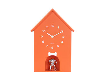 Karlsson - Wandklok Dog House - Helderoranje