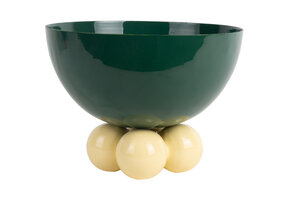 Present Time - Schaal Double Funky Large - Retro green & soft yellow