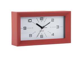 Karlsson - Wekker Lujo Rectangle - Ochre red & jungle green