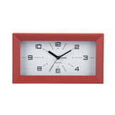 Karlsson - Wekker Lujo Rectangle - Ochre red & jungle green