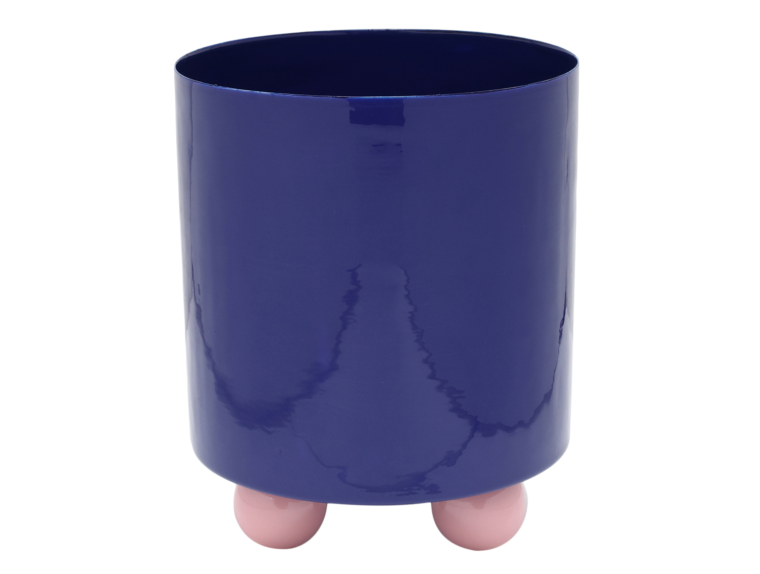Present Time - Bloempot Double Funky Large - Cobalt blue & soft pink