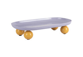 Present Time - Dienblad Double Funky Oval Large - Soft purple & bright yellow