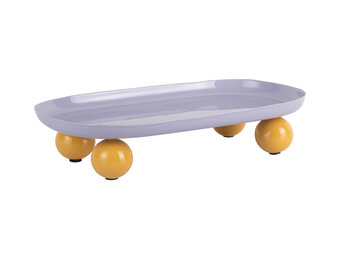 Present Time - Dienblad Double Funky Oval Large - Soft purple & bright yellow