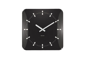 Karlsson - Wandklok Sucinto Dome Vierkant - Zwart