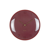 Karlsson - Wandklok Fuerte Dome - Bordeauxrood- Ø30,5cm