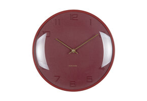 Karlsson - Wandklok Fuerte Dome - Bordeauxrood- Ø30,5cm